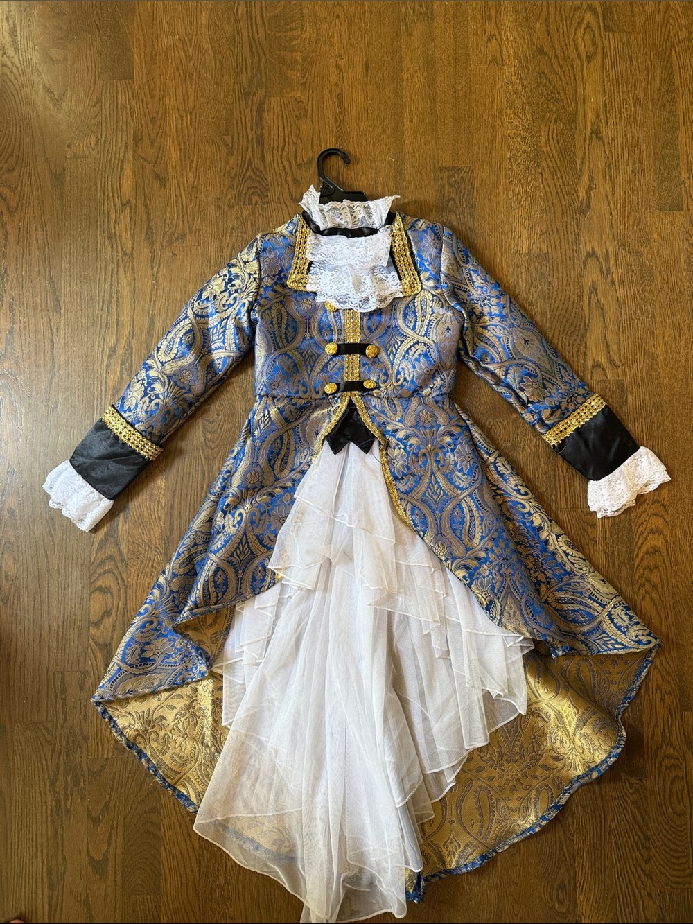 Chasing fireflies blue and gold baroque pirate costume